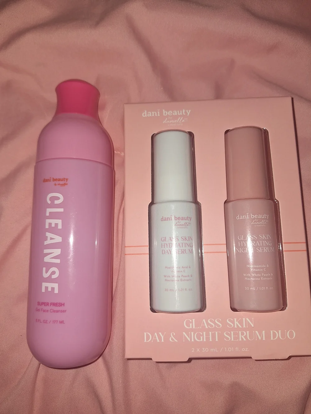 Pink Glass Skin Day & Night Serum Duo with Pink Cleanser